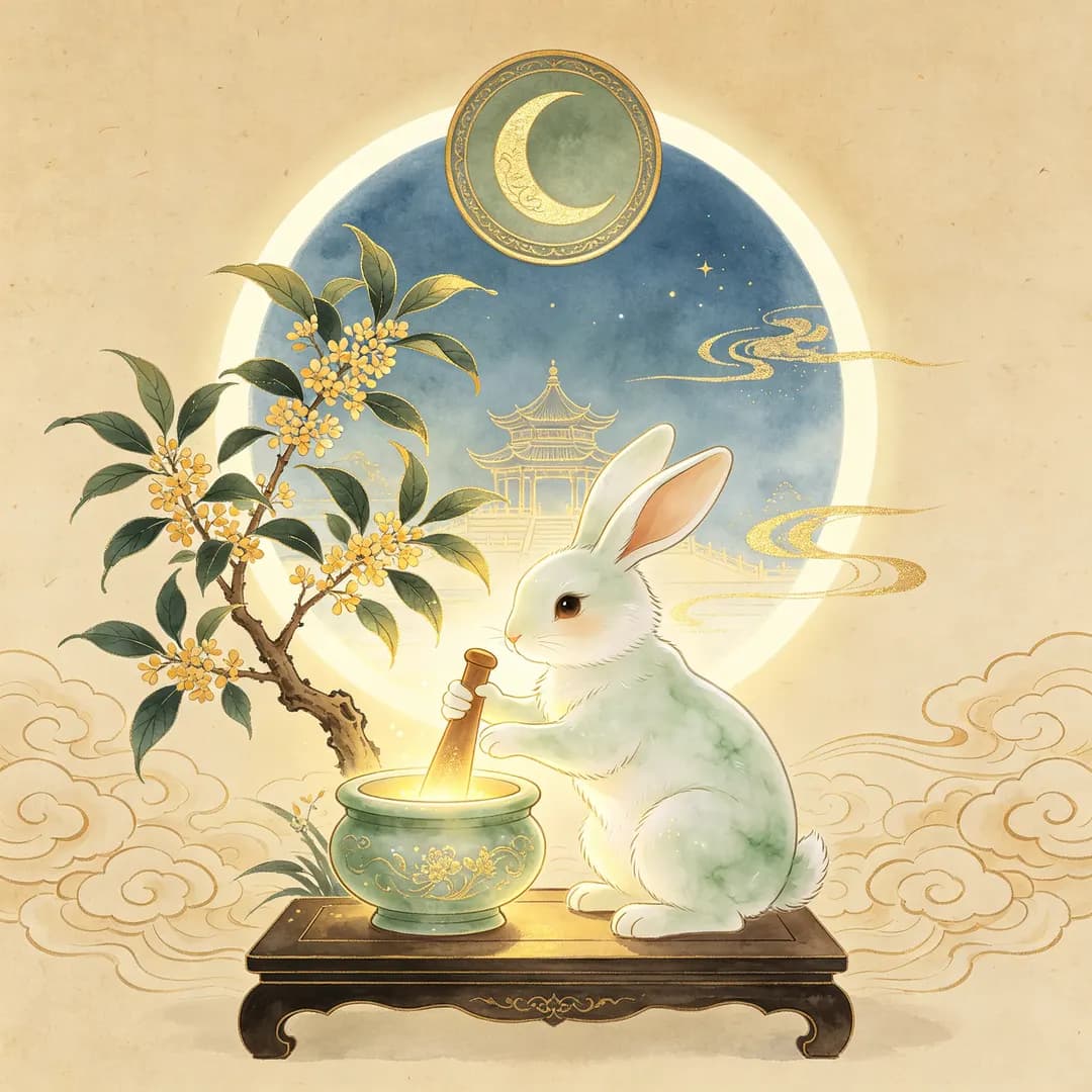 Rabbit — Chinese ink-wash painting