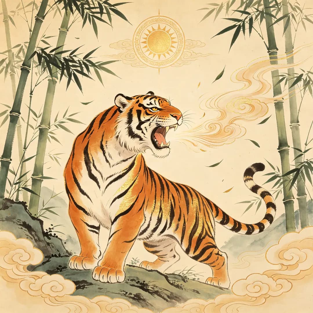 Tiger — Chinese ink-wash painting